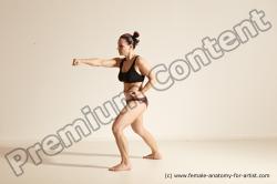 Underwear Martial art Woman White Moving poses Average long colored Dynamic poses Academic